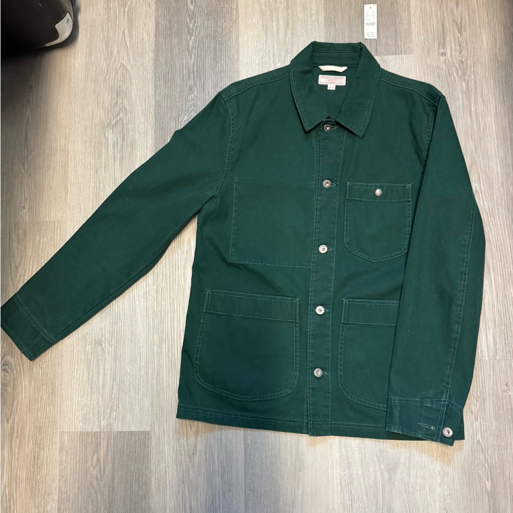 Wallace & Barnes Duck Canvas Utility Chore Jacket Green Mens medium J Crew Coat - Picture 3 of 15